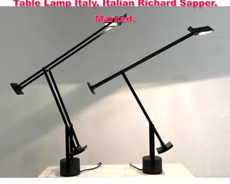 Lot 249 2pc Post Modern ARTEMIDE Tizio Table Lamp Italy. Italian Richard Sapper. Marked. 