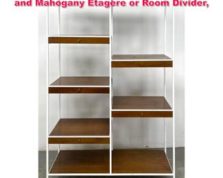 Lot 303 Frederic Weinberg Case Study Iron and Mahogany Etagere or Room Divider, 