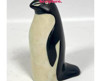 Lot 121 Artist Signed Arabia Penguin Figure Sculpture. 