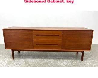 Lot 276 Danish Modern Teak Credenza Sideboard Cabinet. key 