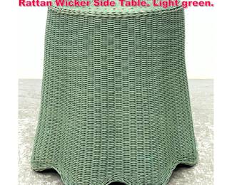 Lot 292 Trompe L Oeil Ghost Table. Woven Rattan Wicker Side Table. Light green.