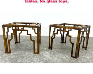 Lot 320 Pair Asian Style Gilt Metal Side tables. No glass tops. 
