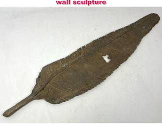 Lot 487 Large Vintage solid brass feather wall sculpture