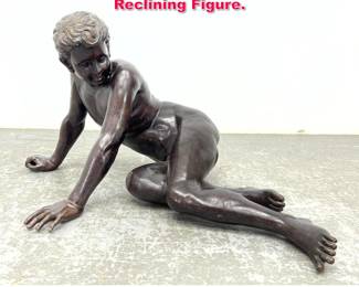 Lot 352 Bronze Figural Nude Sculpture. Reclining Figure. 