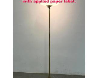 Lot 32 Laurel mushroom floor lamp. Signed with applied paper label. 