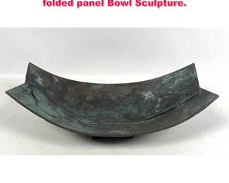 Lot 212 Metal Mid Century Modern Bronze folded panel Bowl Sculpture. 