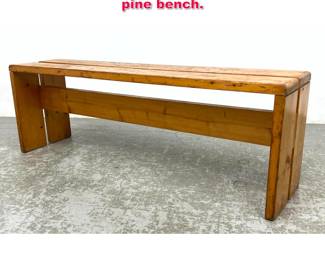 Lot 72 CHARLOTTE PERRIAND Les Arcs pine bench. 