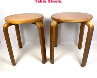 Lot 117 Pair Alvar Aalto Bend Wood Table Stools. 