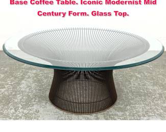 Lot 25 WARREN PLATNER Bronze Frame Base Coffee Table. Iconic Modernist Mid Century Form. Glass Top. 