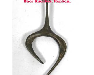 Lot 8 After Paul Evans Bronze Modernist Door Knocker. Replica. 