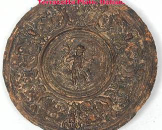 Lot 131 Renato Bertelli Decorated Terracotta Plate. Italian. 