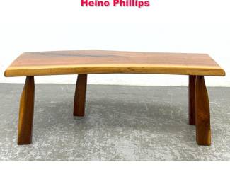 Lot 290 Custom Pine Slab Top Coffee Table. Heino Phillips