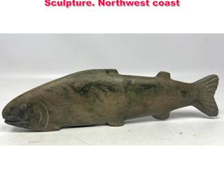 Lot 189 Millie Apatok Carved Stone Fish Sculpture. Northwest coast