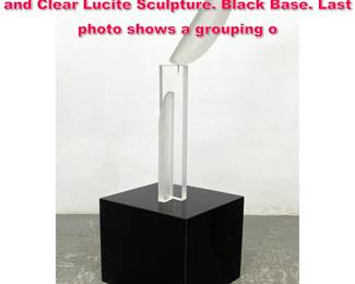 Lot 241 CONSTANCE K LIVINGSTON Frosted and Clear Lucite Sculpture. Black Base. Last photo shows a grouping o