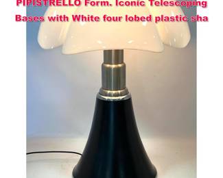Lot 23 GAE AULENTI Table Lamp. PIPISTRELLO Form. Iconic Telescoping Bases with White four lobed plastic sha