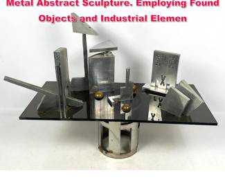 Lot 112 CONSTANCE K LIVINGSTON Mixed Metal Abstract Sculpture. Employing Found Objects and Industrial Elemen