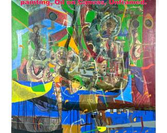 Lot 371 Albert Hagopian Large Abstract painting, Oil on Canvas, Unframed.