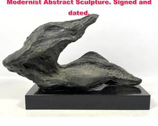 Lot 172 E BRAUN Plaster composite Modernist Abstract Sculpture. Signed and dated.