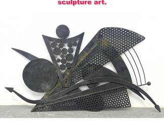 Lot 523 Abstract modern metal wall sculpture art. 