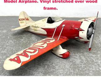 Lot 484 Vintage Gee Bee Model E Sportster Model Airplane. Vinyl stretched over wood frame.