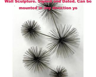Lot 540 C JERE 5 Pompom Metal Modernist Wall Sculpture. Signed and Dated. Can be mounted in any direction yo