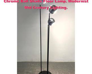 Lot 478 ROBERT SONNEMAN Black and Chrome Ball Shade Floor Lamp. Modernist Mid Century Lighting.