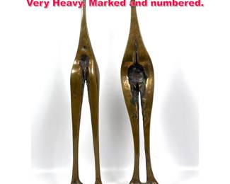 Lot 176 2pcs Abstract Bronze Sculptures. Very Heavy. Marked and numbered.