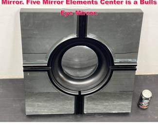 Lot 405 Decorator Designer Ebonized Frame Mirror. Five Mirror Elements Center is a Bulls Eye Mirror. 