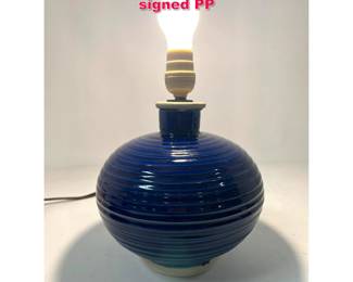 Lot 227 Valle de Bravo Ceramic lamp signed PP
