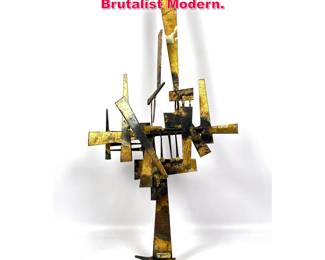 Lot 183 BOWIE Mixed Metal Table Sculpture. Brutalist Modern. 