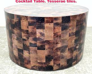 Lot 481 BERNHARDT Round Modernist Cocktail Table. Tesserae tiles. 