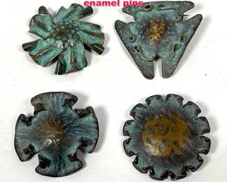 Lot 180 Vintage Modernist Copper enamel pins