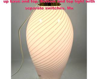 Lot 262 Casa Luce Italian glass lamp. Light up base and top. Bottom and top light with separate switches. Mu