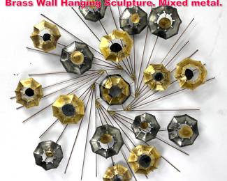 Lot 238 Vintage Jere Style Brutalist Braised Brass Wall Hanging Sculpture. Mixed metal. 