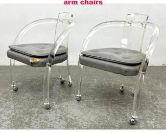 Lot 569 Pr. Charles Hollis Jones Lucite arm chairs