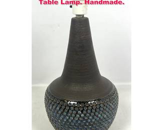 Lot 220 Danish Modern Soholm Pottery Table Lamp. Handmade. 