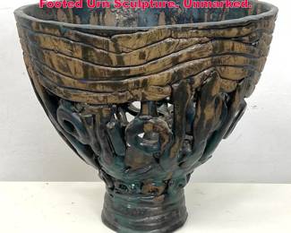 Lot 411 SYDNEY K HAMBURGER Hand made Footed Urn Sculpture. Unmarked.