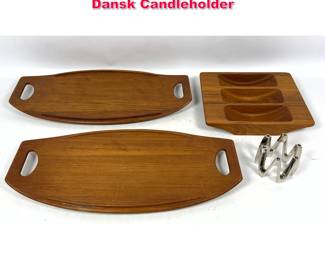 Lot 268 4pcs Dansk Denmark Trays , and Dansk Candleholder