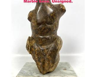 Lot 543 Waldman soapstone sculpture. Marble base. Unsigned. 