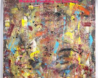 Lot 384 Large DENNIS SAKELSON Abstract Modern Painting on Canvas. 