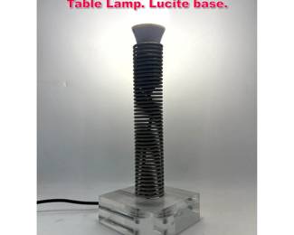 Lot 300 Mid Century Modern Spring Stem Table Lamp. Lucite base. 