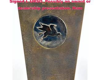 Lot 175 Bronze and Sterling Mobil Sculpture Signed L URSO. Possibly an award or dealership presentation. Ham