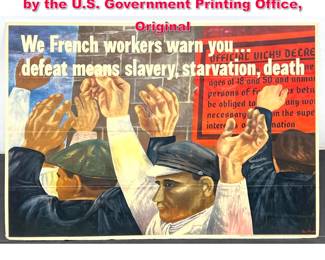 Lot 59 Ben Shahn War WWII Poster printed by the U.S. Government Printing Office, Original