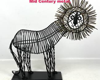 Lot 452 Frederic Weinberg Style Wire Lion. Mid Century metal,