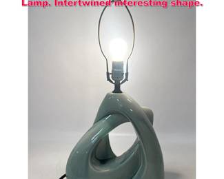 Lot 438 Gray Biomorphic Pottery Table Lamp. Intertwined interesting shape.