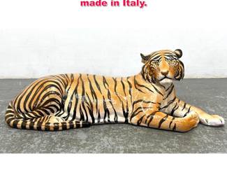 Lot 511 Ceramic tiger sculpture signed made in Italy. 