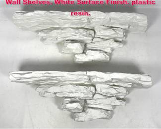 Lot 419 Pr Sirmos style Rock Quarry style Wall Shelves. White Surface Finish. plastic resin.