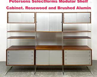 Lot 235 Poul Norreklit Design Georg Petersens Selectforms Modular Shelf Cabinet. Rosewood and Brushed Alumin