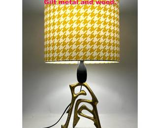 Lot 277 FREDERICK WEINBERG Table Lamp. Gilt metal and wood.
