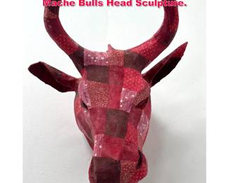 Lot 301 Decorator Wall Hanging Paper Mache Bulls Head Sculpture.